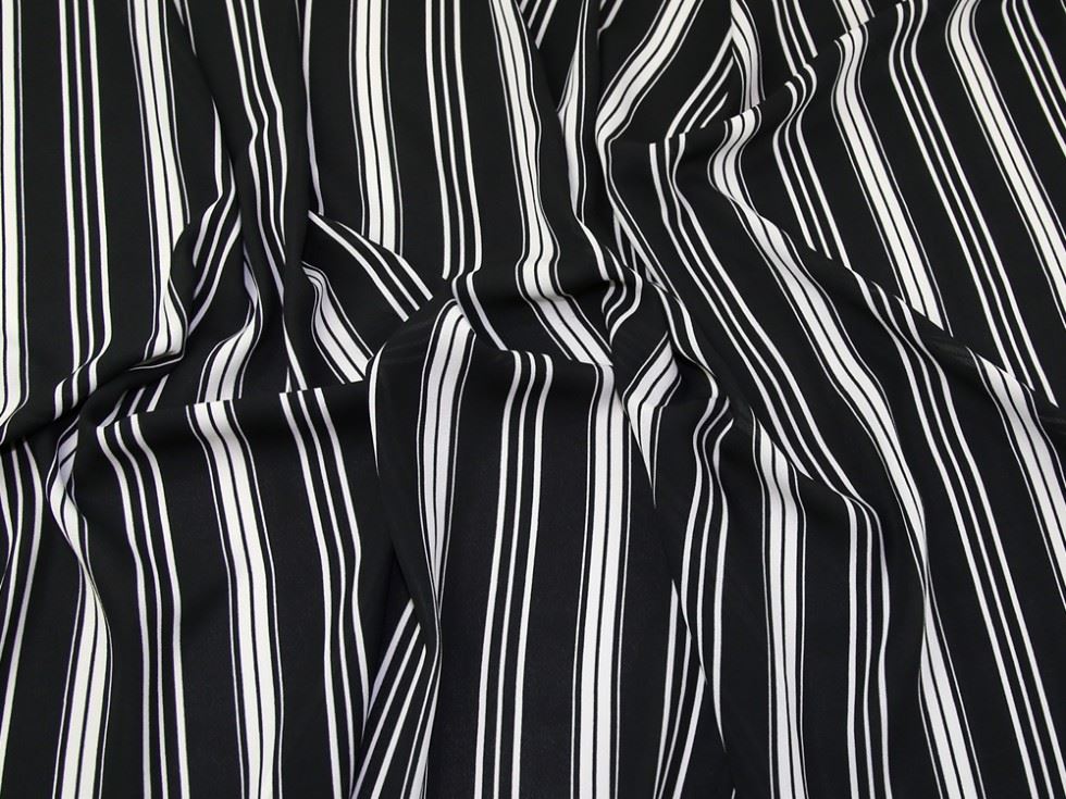 Black & White Deadstock Polyester Georgette Fabric