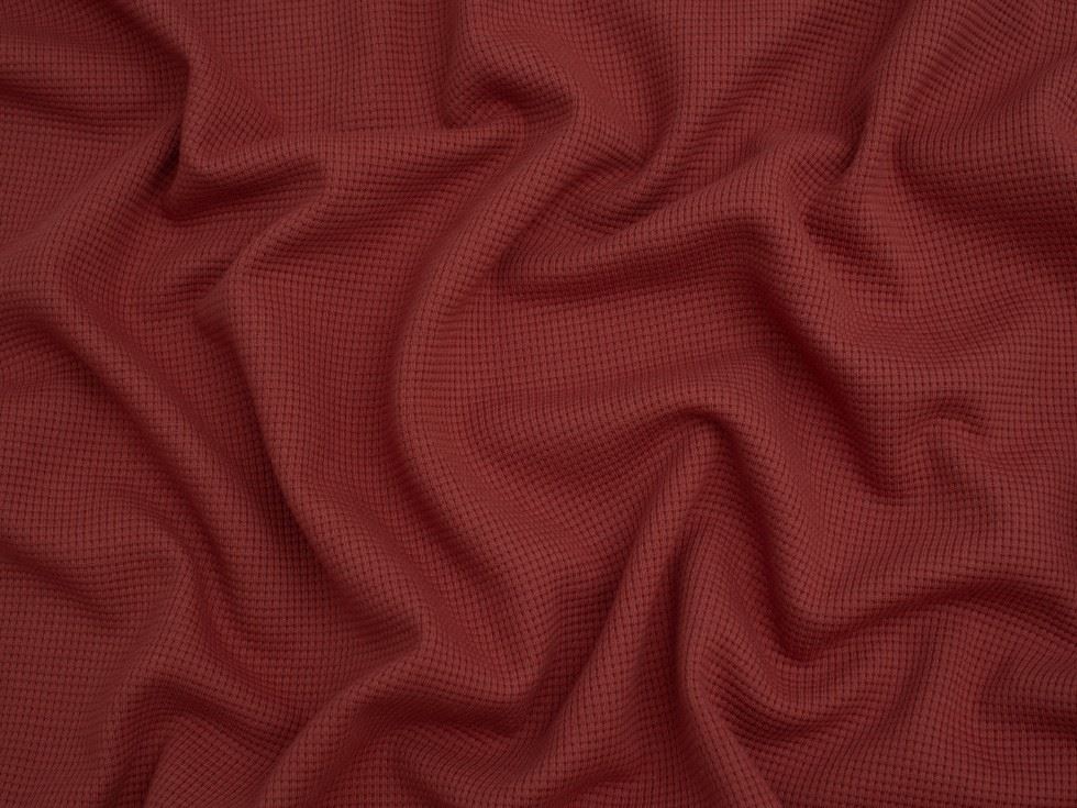 Minerva Core Range Mini Waffle Textured Stretch Knit Fabric Ginger
 