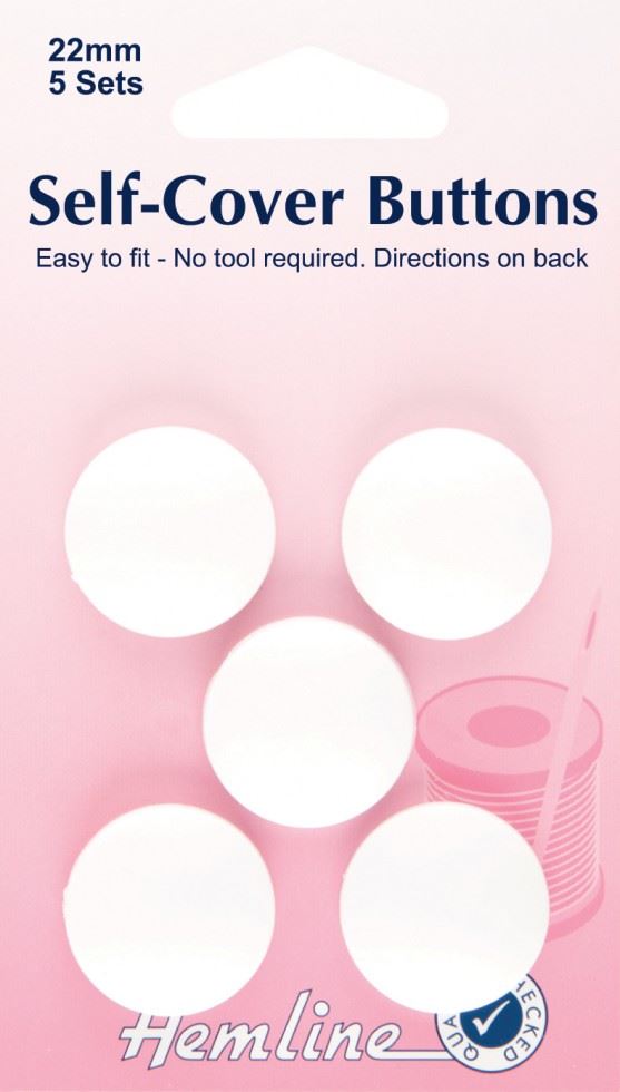 Hemline White Plastic Self Cover Buttons