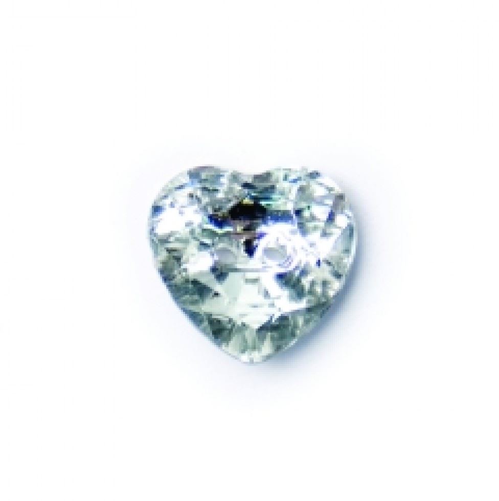 Crendon Clear Crystal Heart Buttons (Value Pack)