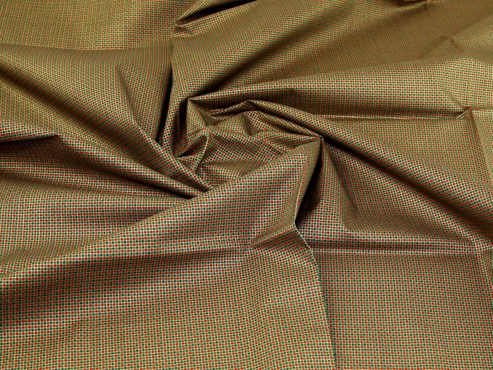 Deadstock 100% Cotton Fabric Red Green & Gold
 
