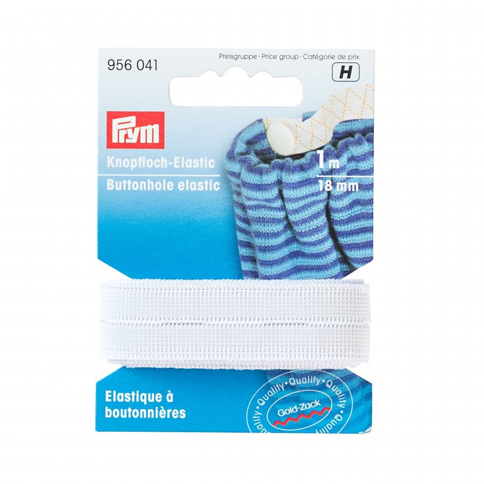 Prym White Velour Buttonhole Elastic