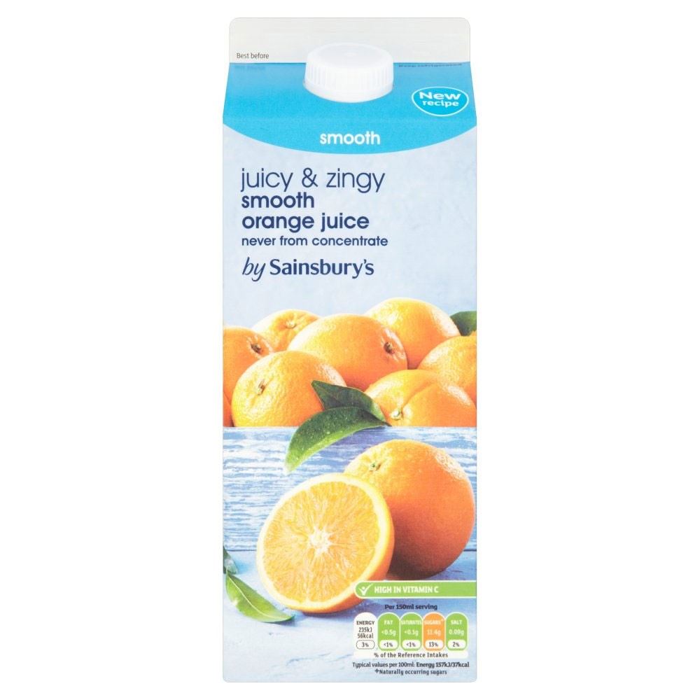 Sainsbury's 100 Pure Squeezed Smooth Orange Juice, Not From