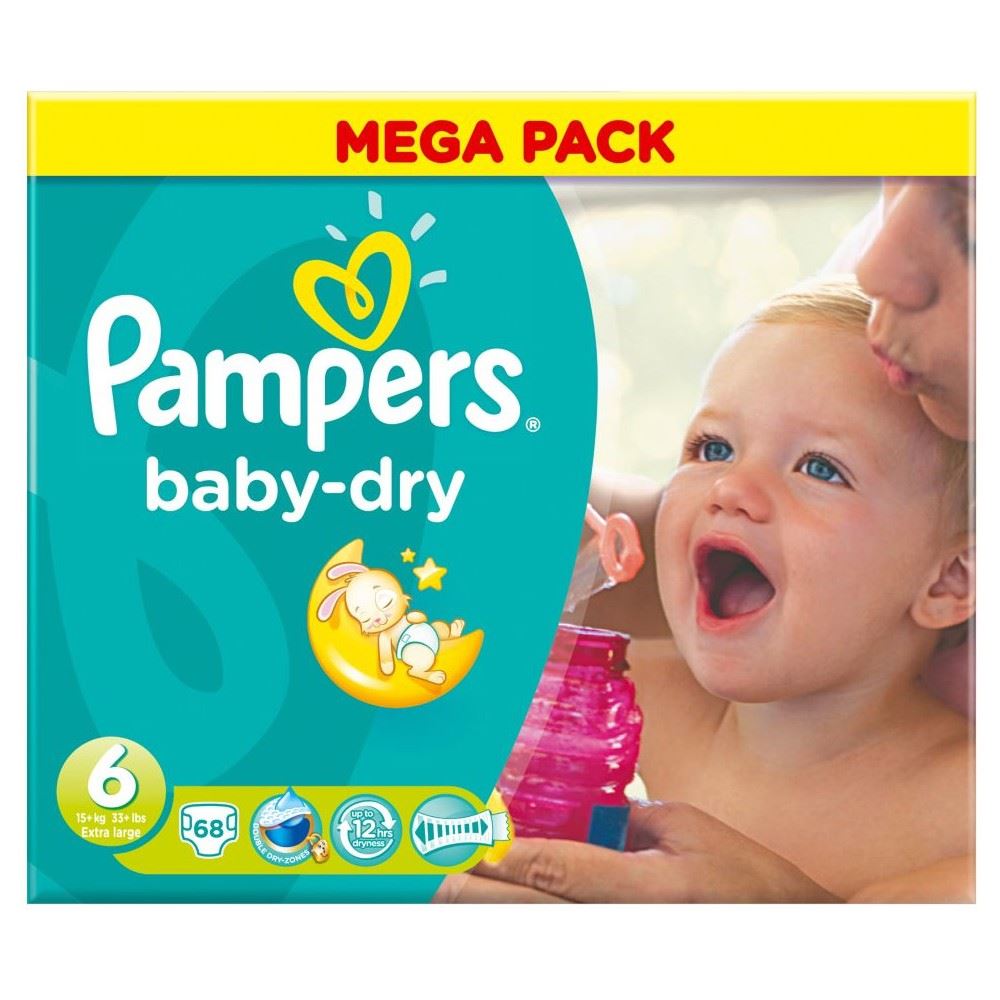 Pampers Baby Dry Size 6 Extra Large 16kg+ (68) eBay