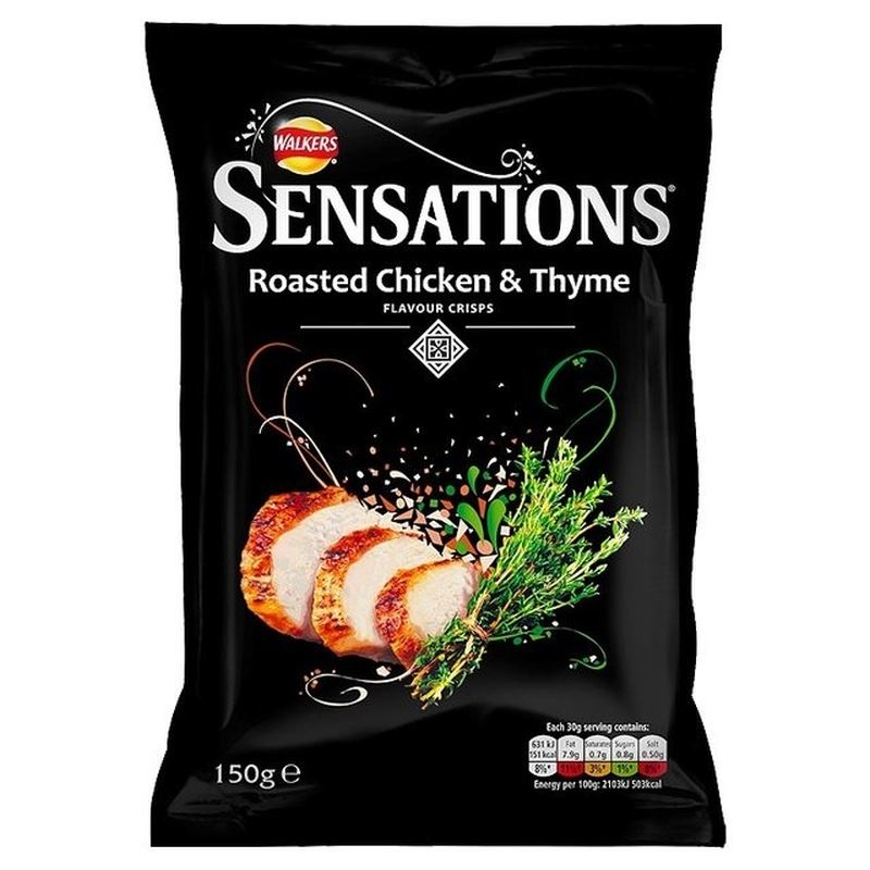 Sensations Roasted Chicken & Thyme Crisps 150g Pack of 6 721866009975