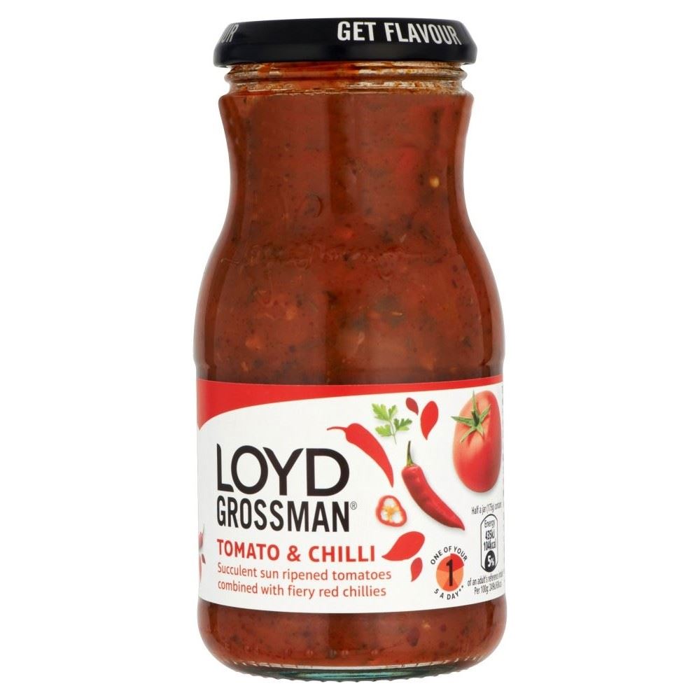 Loyd Grossman Pasta Sauce - Tomato & Chilli (350g) - Pack of 2 for sale