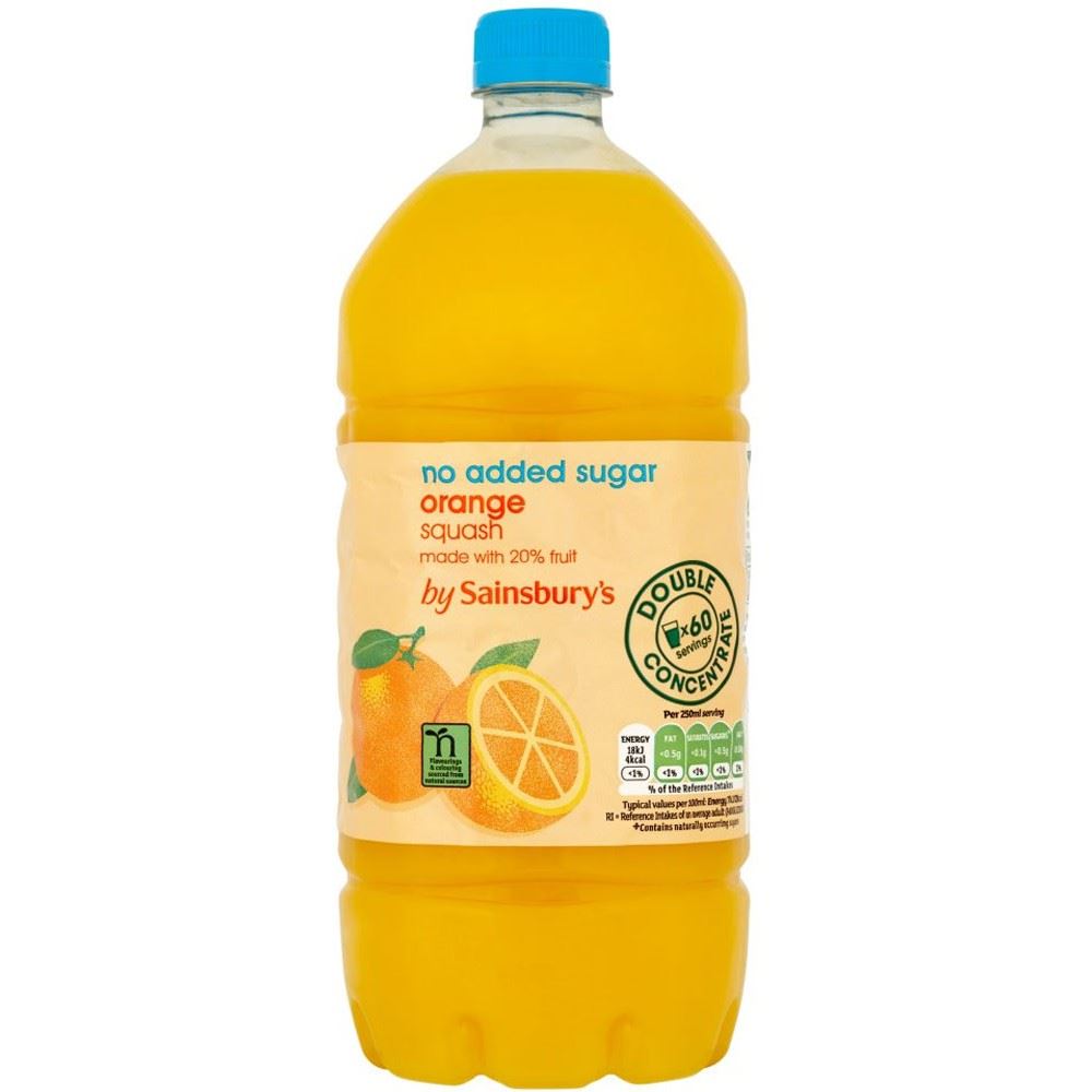 Sainsbury s Orange Squash No Added Sugar 1 5L 721898564008 EBay