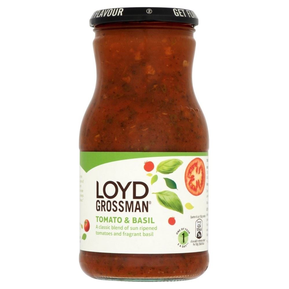Loyd Grossman Pasta Sauce - Tomato & Basil (660g) - Pack of 2 for sale