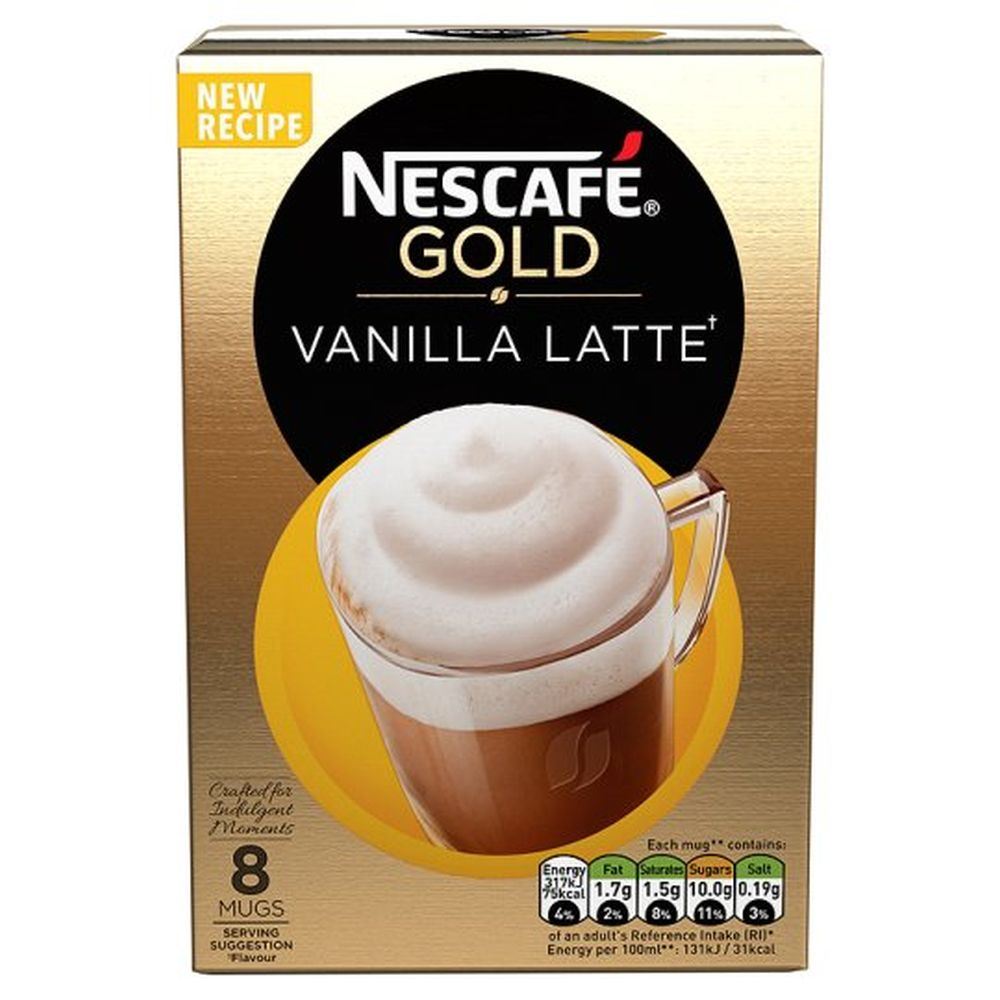 Nescafe Gold Vanilla Latte Coffee 8 X 18.5G 7613034315557