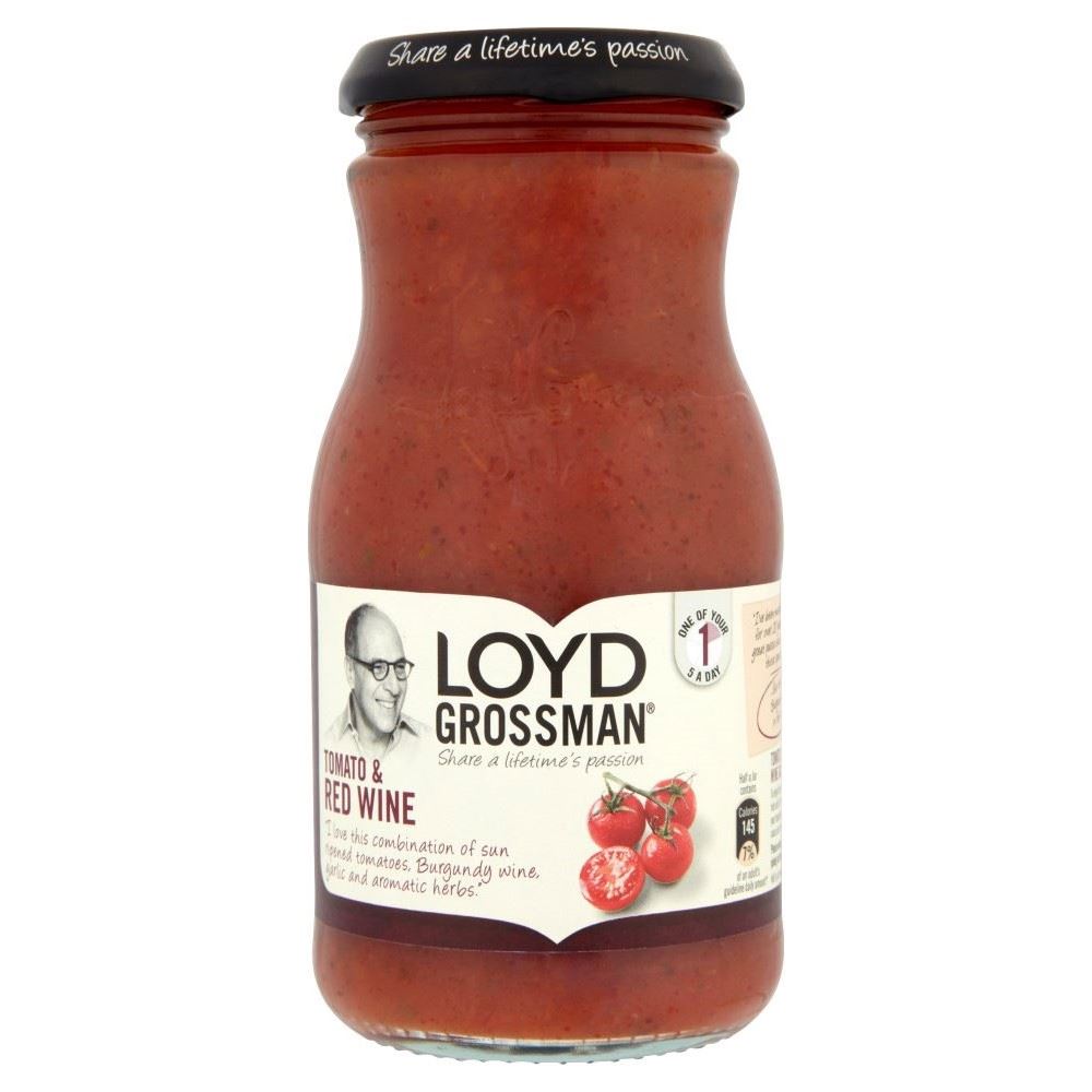 Loyd Grossman Pasta Sauce - Tomato & Red Wine (350g) - Pack of 2 for sale