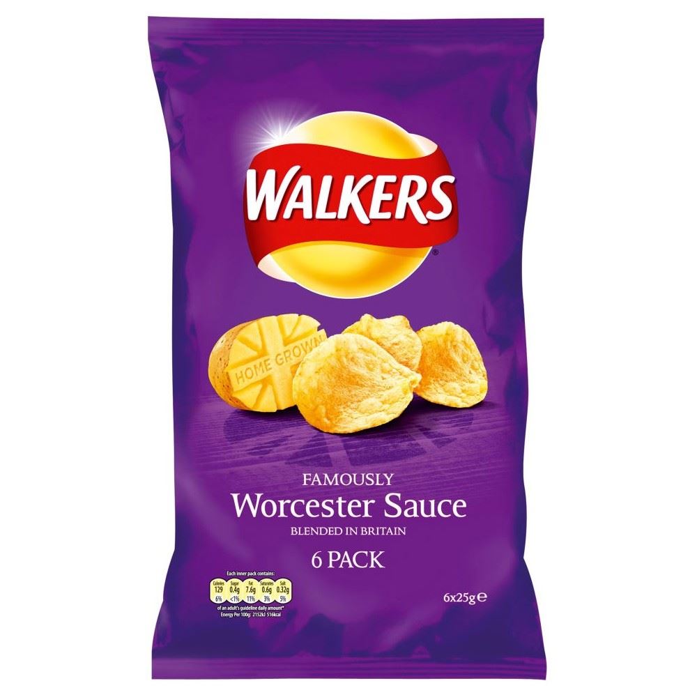 Walkers Crisps Worcester Sauce (6x25g) eBay
