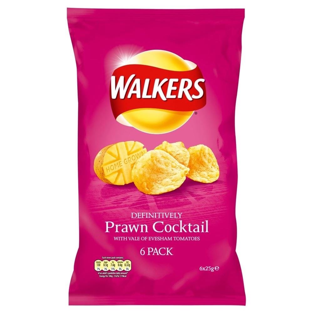 Walkers Crisps Prawn Cocktail (6x25g) 721864890940 eBay
