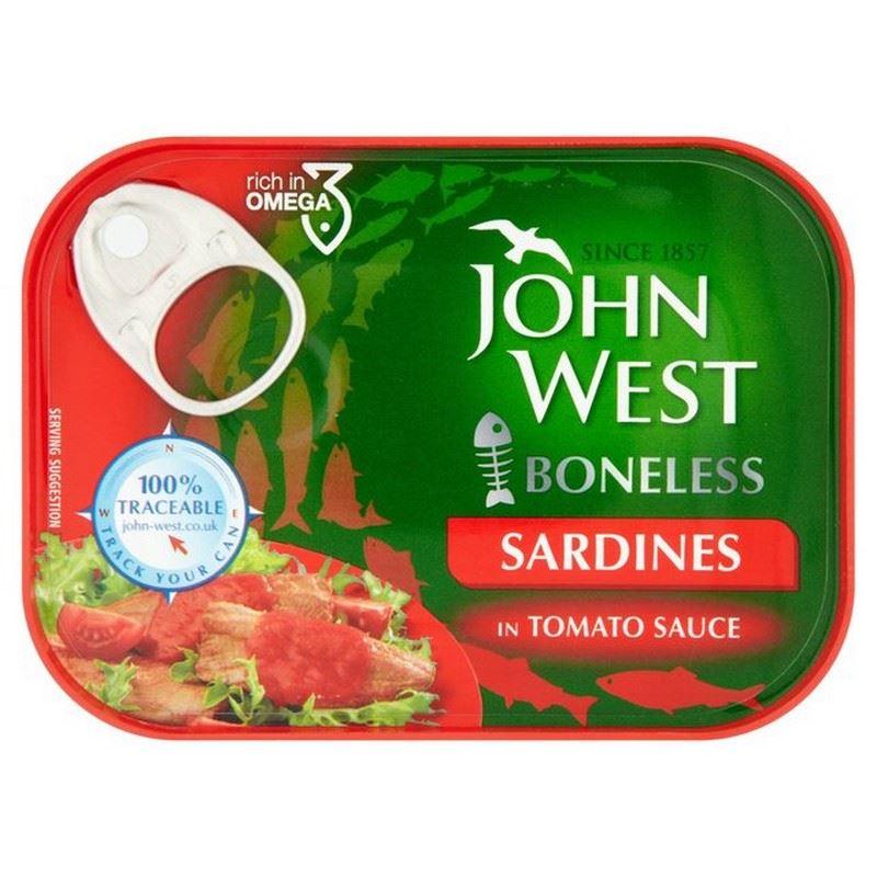 John West Boneless Sardines in Tomato Sauce 95g (Pack of 4) for sale
