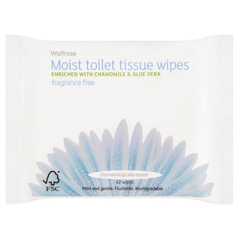Fragrance Free Moist Toilet Tissue Waitrose 42 per pack eBay