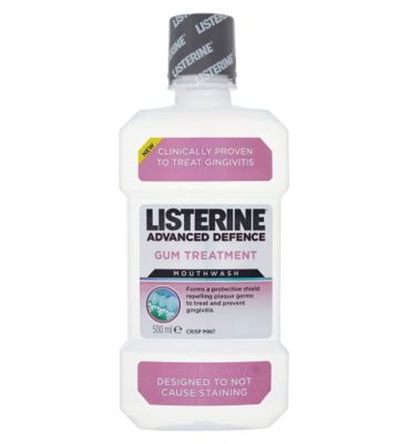 Listerine Advanced Defence Gum Treatment Mouthwash Crisp Mint 500Ml eBay