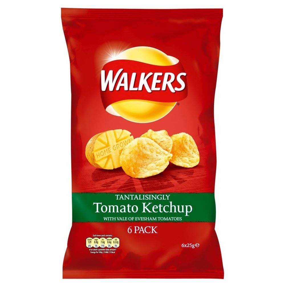 Walkers Crisps Tomato Ketchup (6x25g) 721864890919 eBay
