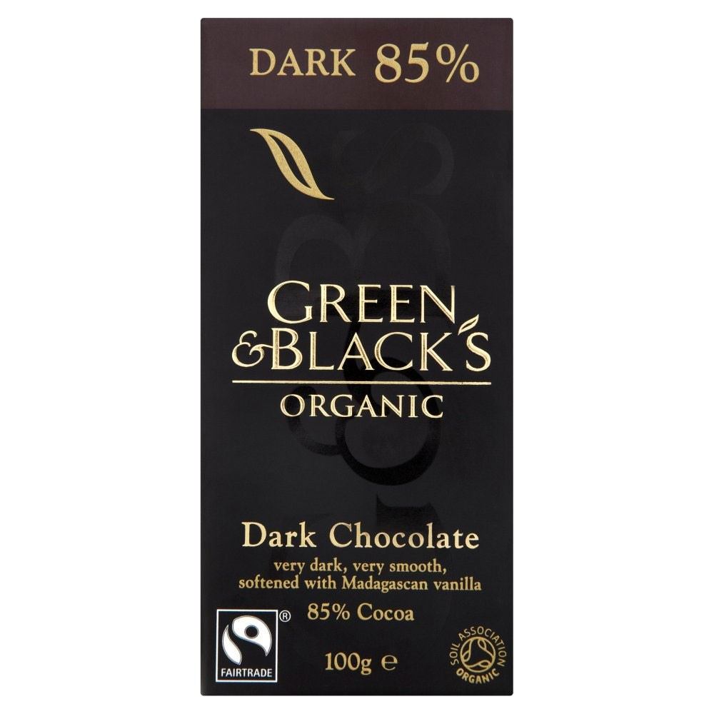 Green & Black's Organic Fairtrade Dark Chocolate - 85% Cocoa (100g) - Pack of 6 for sale