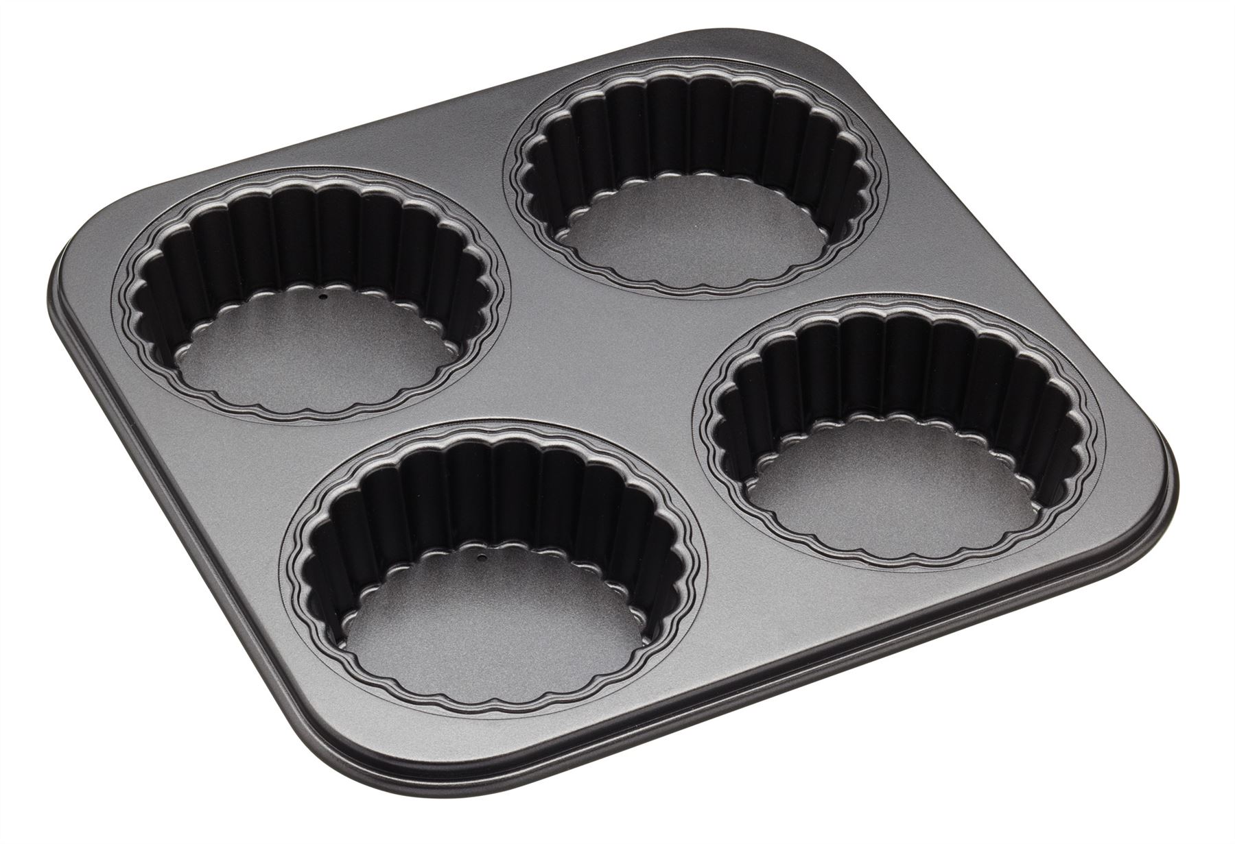MasterClass NonStick Four Hole Loose Base Fluted Mini Tartlet Pan eBay
