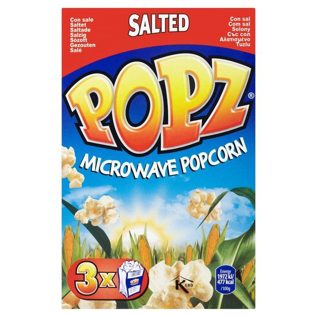 Popz Microwave Popcorn Salted 3 x 90g - (PACK OF 4) for sale