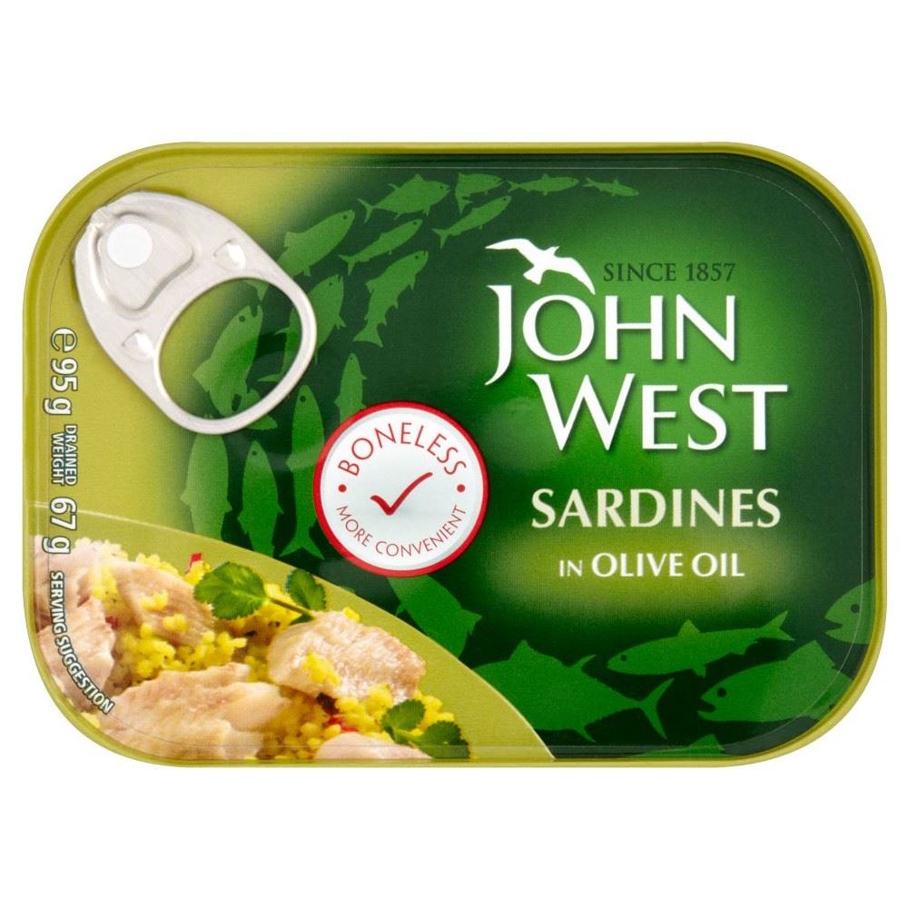 John West Skinless & Boneless Sardines in Olive Oil (95g) eBay