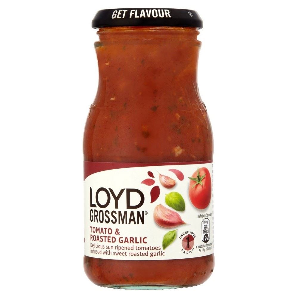 Loyd Grossman Pasta Sauce - Tomato & Roasted Garlic (350g) for sale