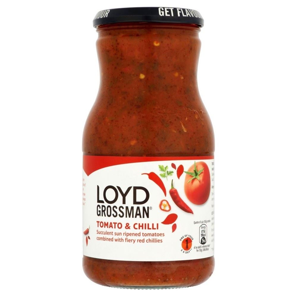 Loyd Grossman Pasta Sauce - Tomato & Chilli (660g) for sale