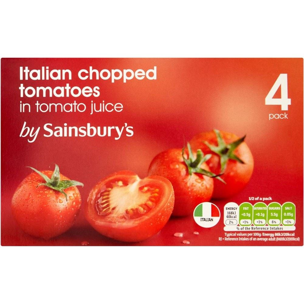 Sainsbury's Chopped Tomatoes Carton 4x 390g eBay