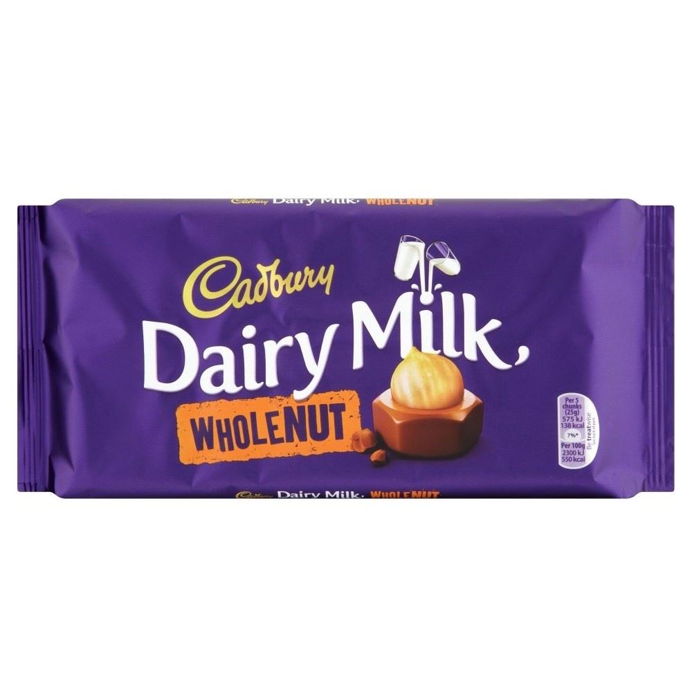 Cadbury Dairy Milk Whole Nut Bar (200g) - Pack of 2 for sale