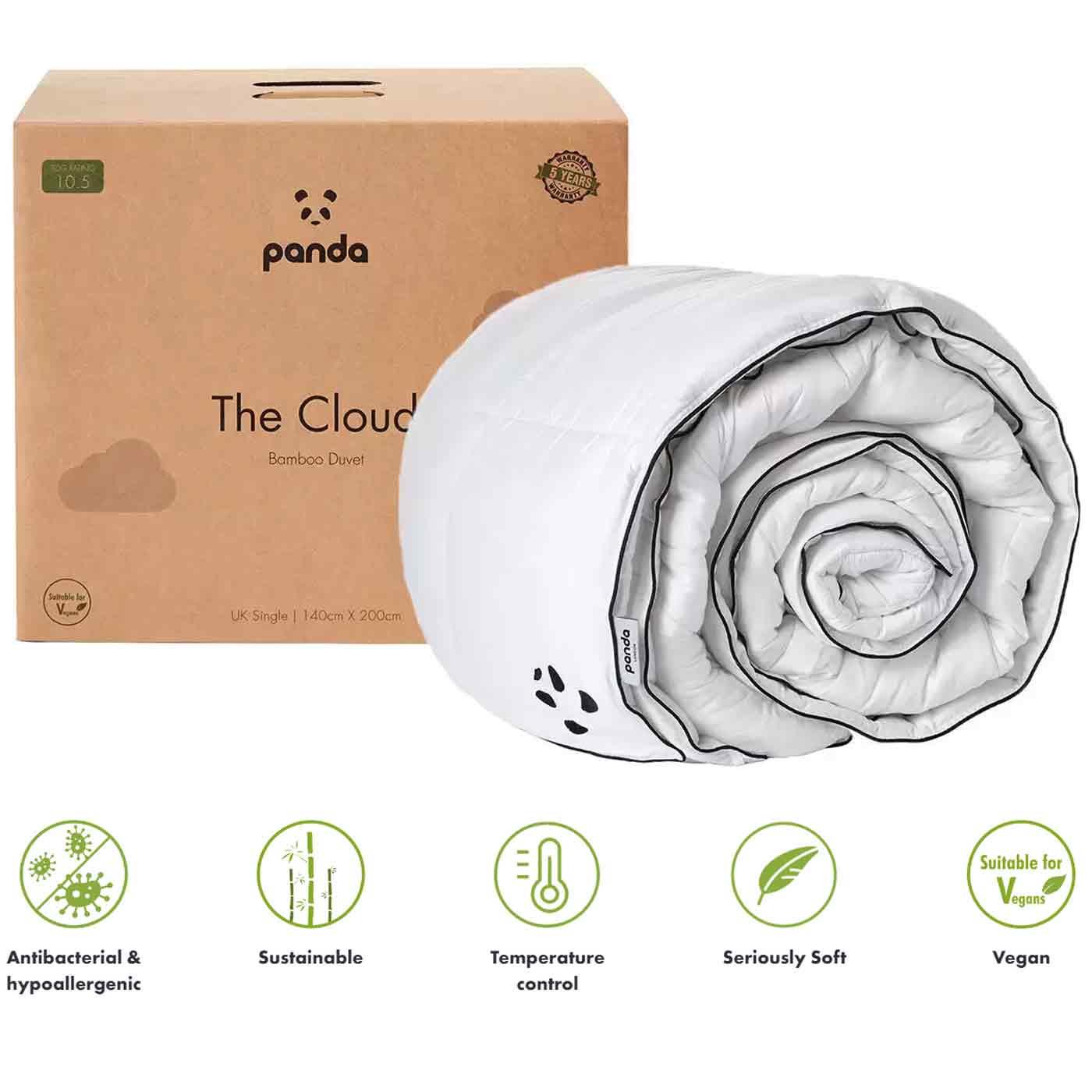 Piumino Panda The Cloud Bamboo 10,5 Tog Stagione UK Singolo Matrimoniale Super King Size - Foto 37 di 37