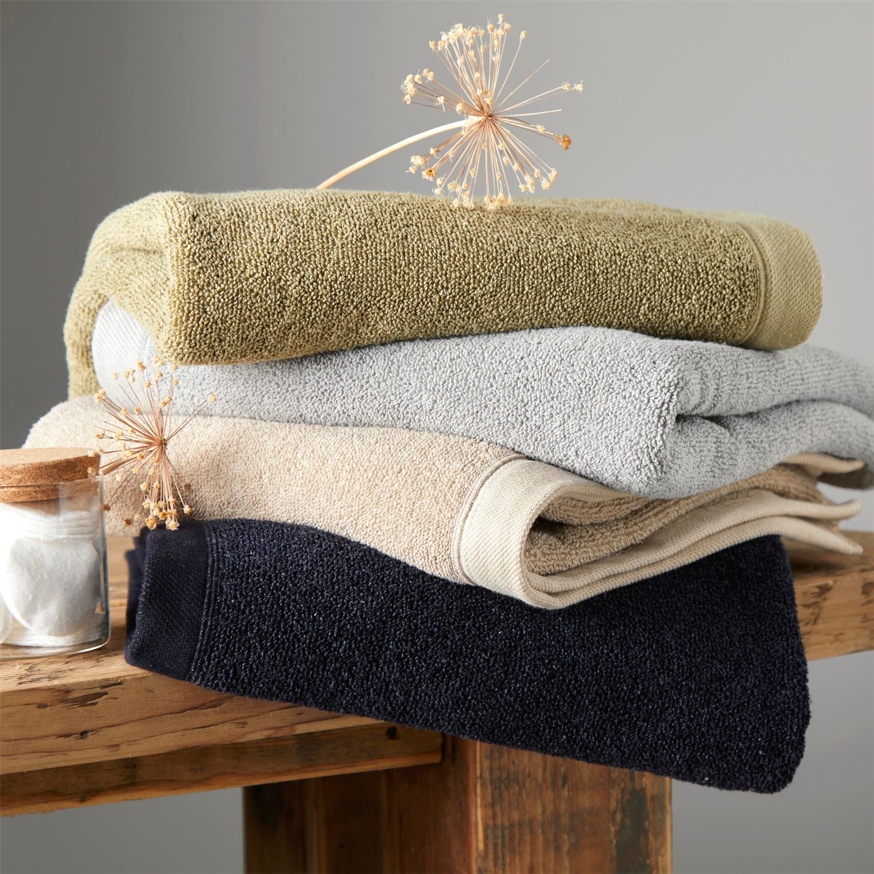 Drift Home Abode Eco BCI Cotton Rich Polycotton Bath and Hand Towels in Natural - Picture 2 of 6