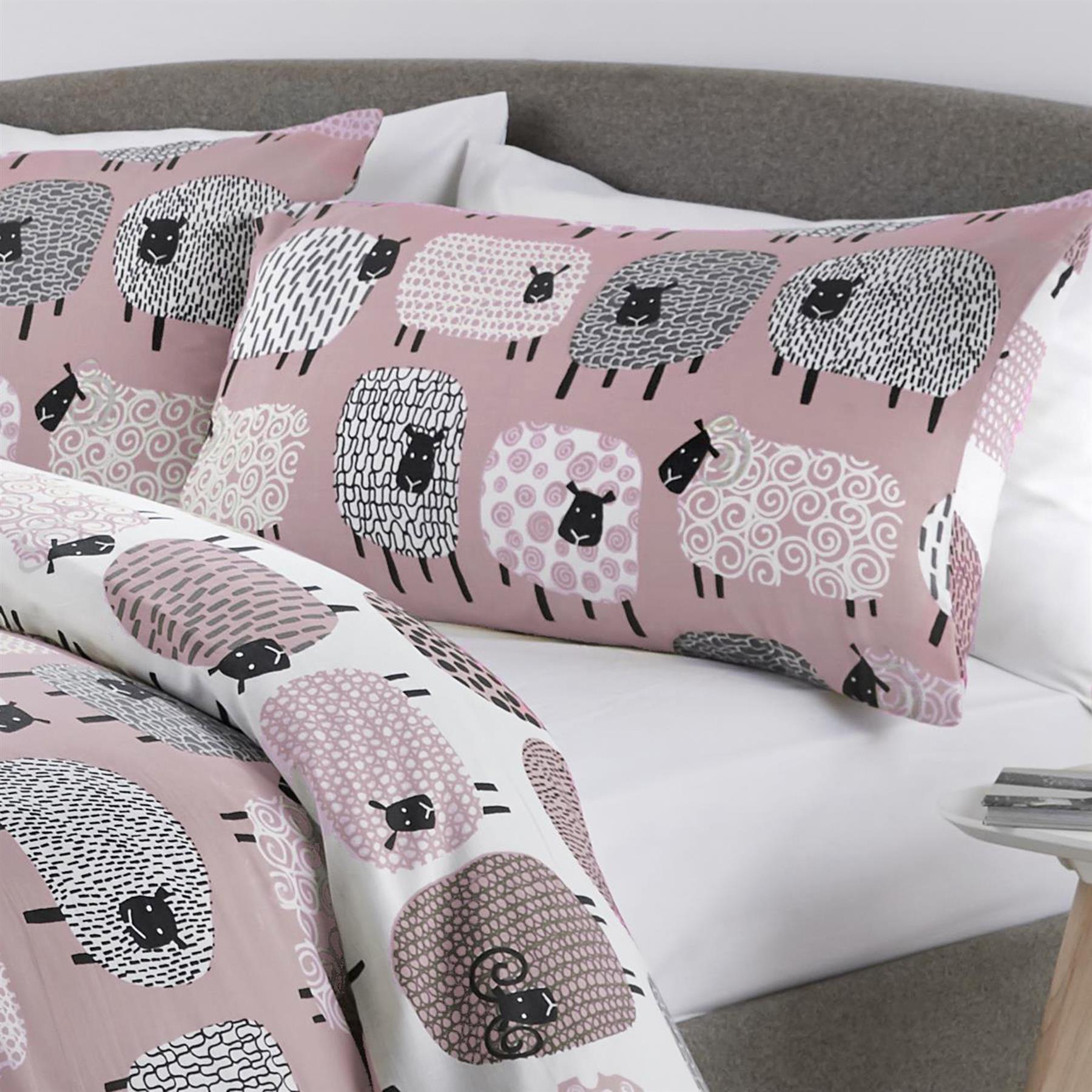 Fusion Dotty Sheep Reversible Cotton Rich Polycotton Duvet Cover Set - Imagen 4 de 16