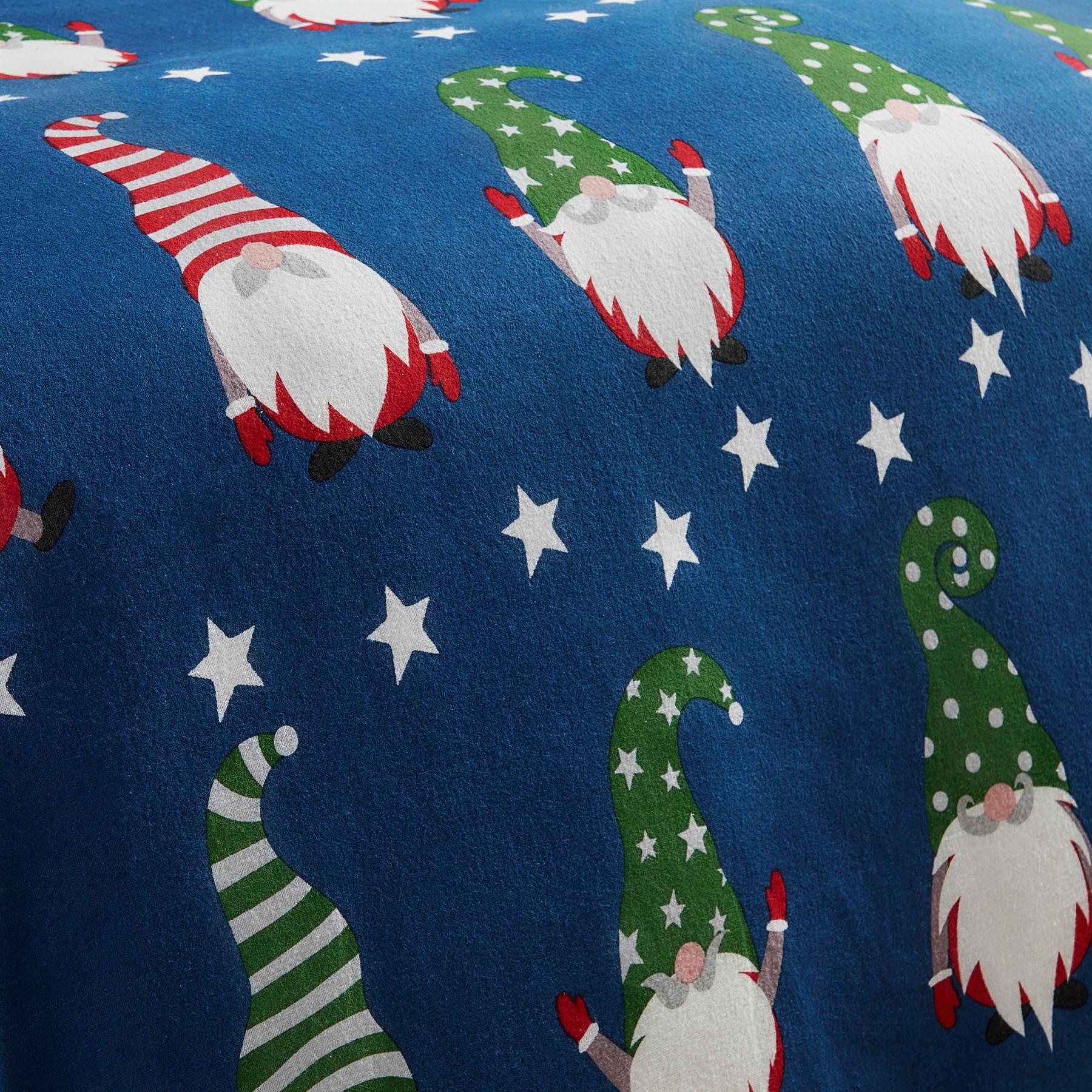 Fusion Christmas Gnome For Christmas Polycotton Duvet Cover Set in Navy - Picture 4 of 6