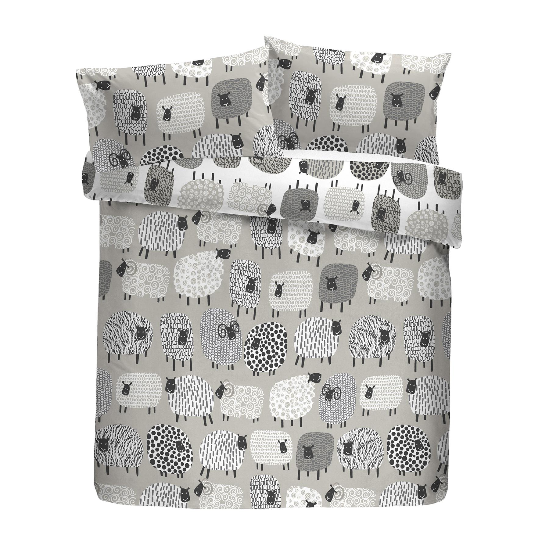 Fusion Dotty Sheep Reversible Cotton Rich Polycotton Duvet Cover Set - Imagen 16 de 16