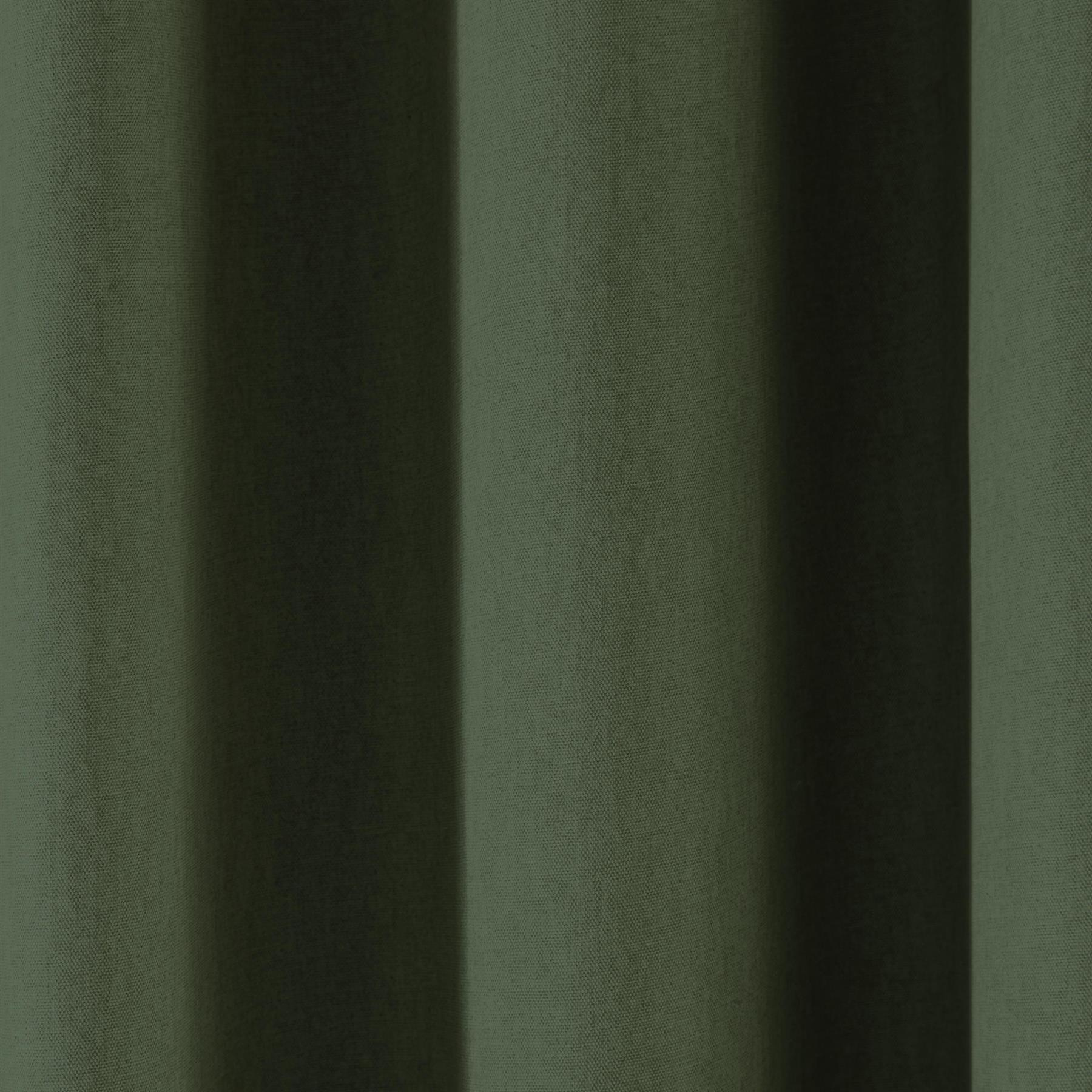 Fusion Sorbonne 100% Cotton Eyelet Curtains in Bottle Green - Picture 6 of 7
