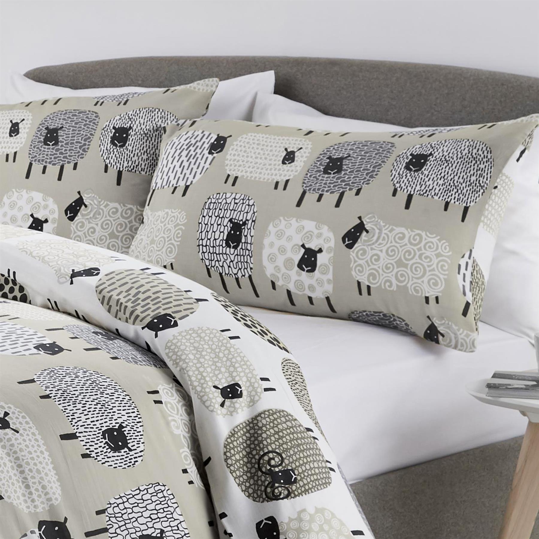 Fusion Dotty Sheep Reversible Cotton Rich Polycotton Duvet Cover Set - Imagen 14 de 16