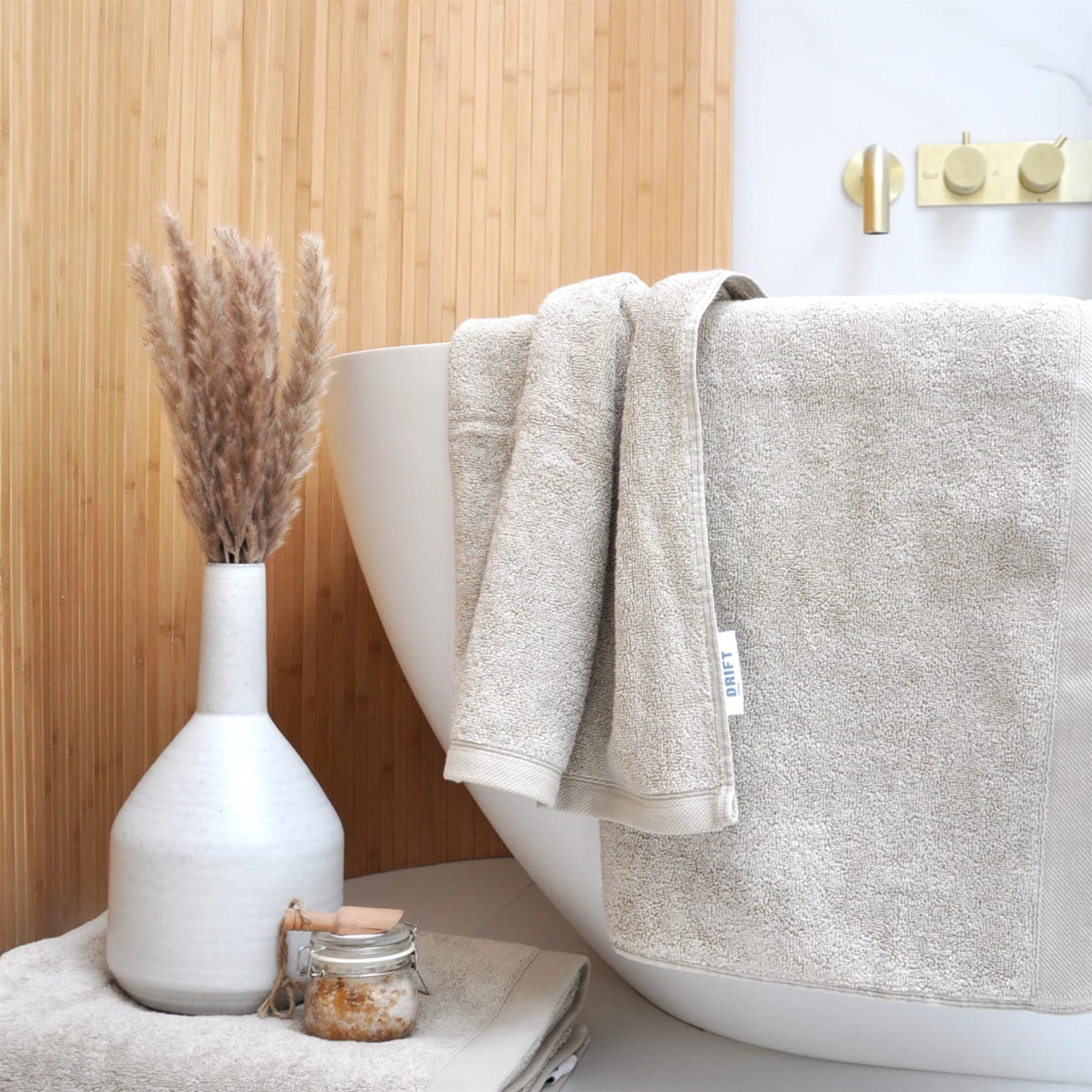 Drift Home Abode Eco BCI Cotton Rich Polycotton Bath and Hand Towels in Natural - Picture 6 of 6
