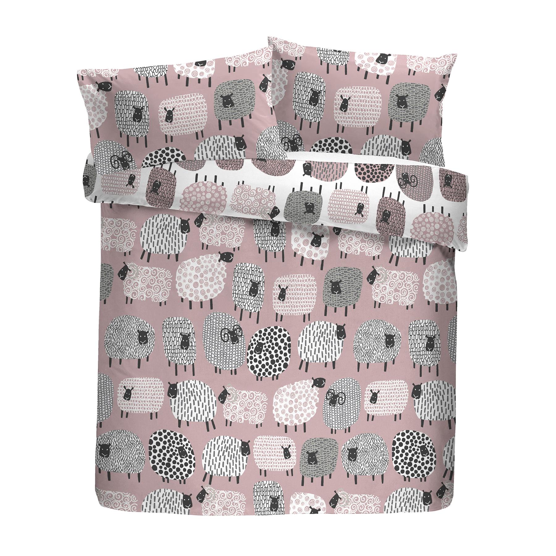 Fusion Dotty Sheep Reversible Cotton Rich Polycotton Duvet Cover Set - Imagen 6 de 16