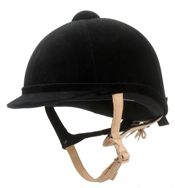 Charles Owen Hampton Riding Hat Helmet with Flesh Harness Black or