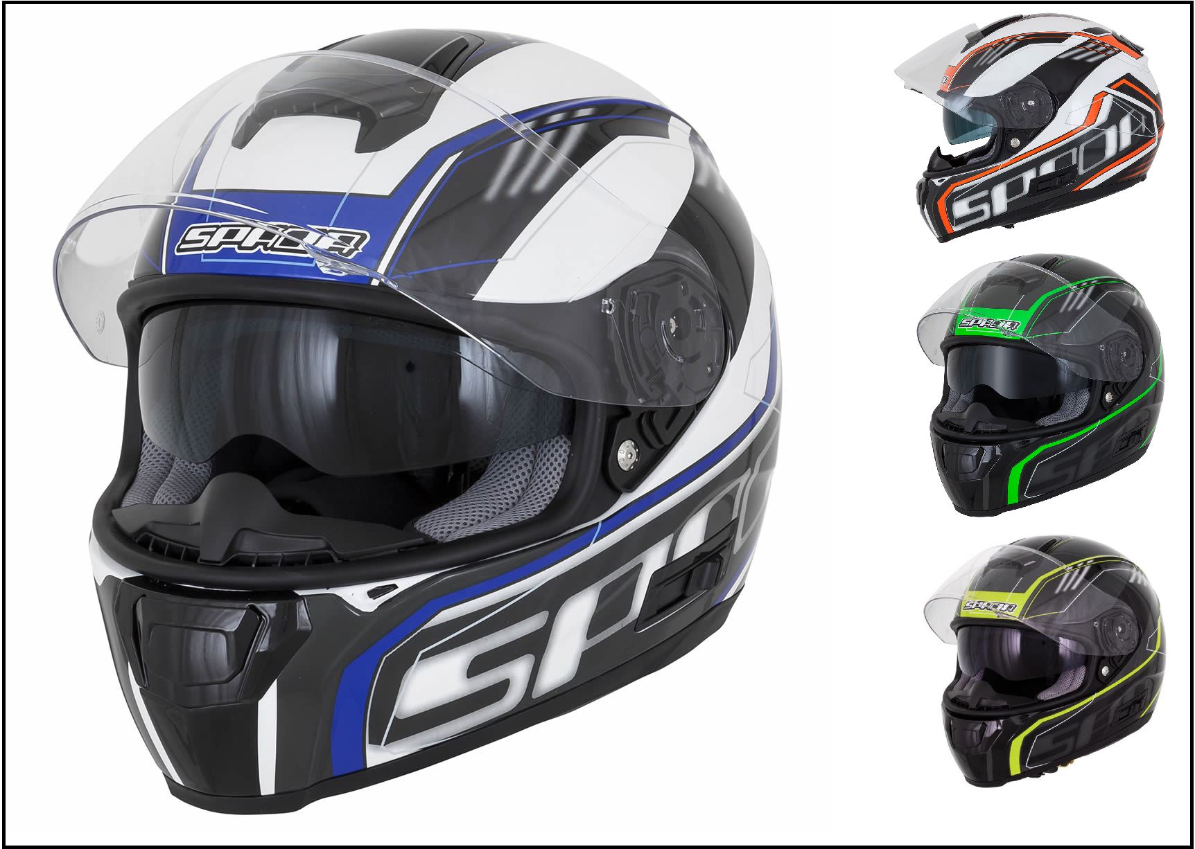 Spada SP16 Gradient Full Face Motorcycle Motorbike Crash Helmet Sun Visor Sale