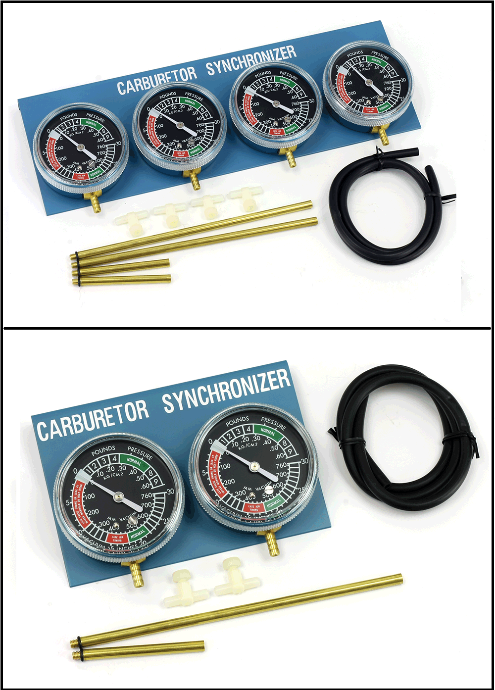 BikeTek Carb Carburettor Motorcycle Vacuum Gauge Calibration Kit 2 & 4
