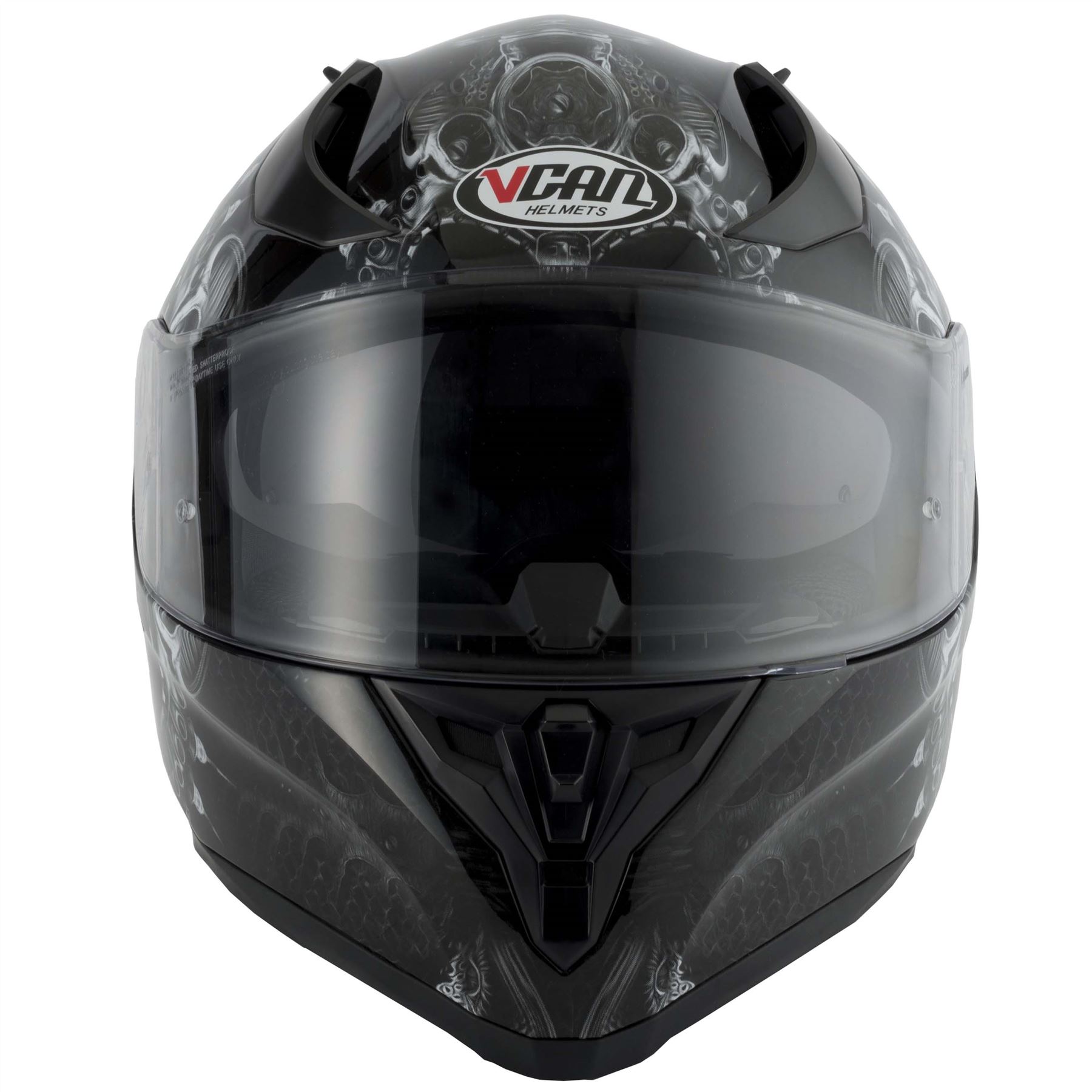 Vcan V128 Skull Full Face Motorcycle Helmet Skeleton Reaper Bike Lid ACU Black Vcan V128 Skull Full Face Motorcycle Helmet Skeleton Reaper Bike Lid ACU Black