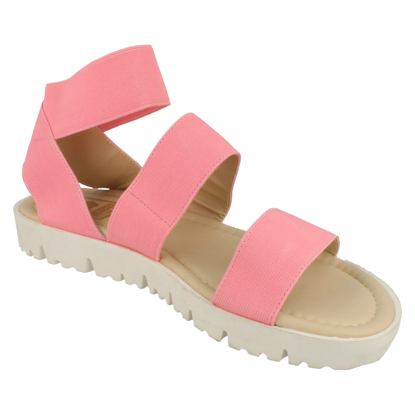 Ladies Elasticated Flat Sandals *Down To Earth* | eBay