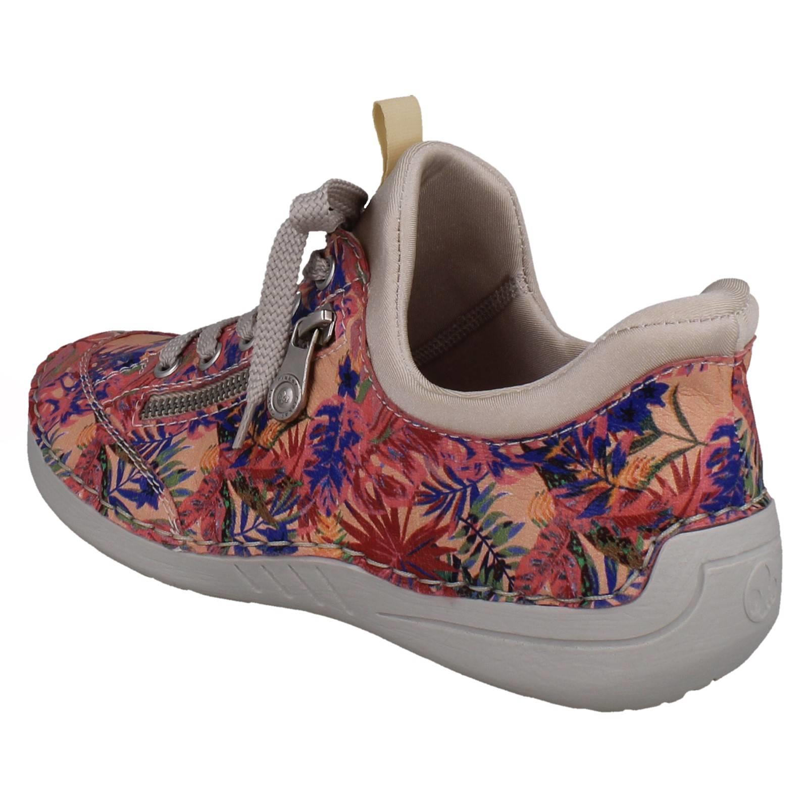 Ladies Rieker Ready2Go Slip On Synthetic Jungle Print Trainers 52567 - Picture 4 of 10
