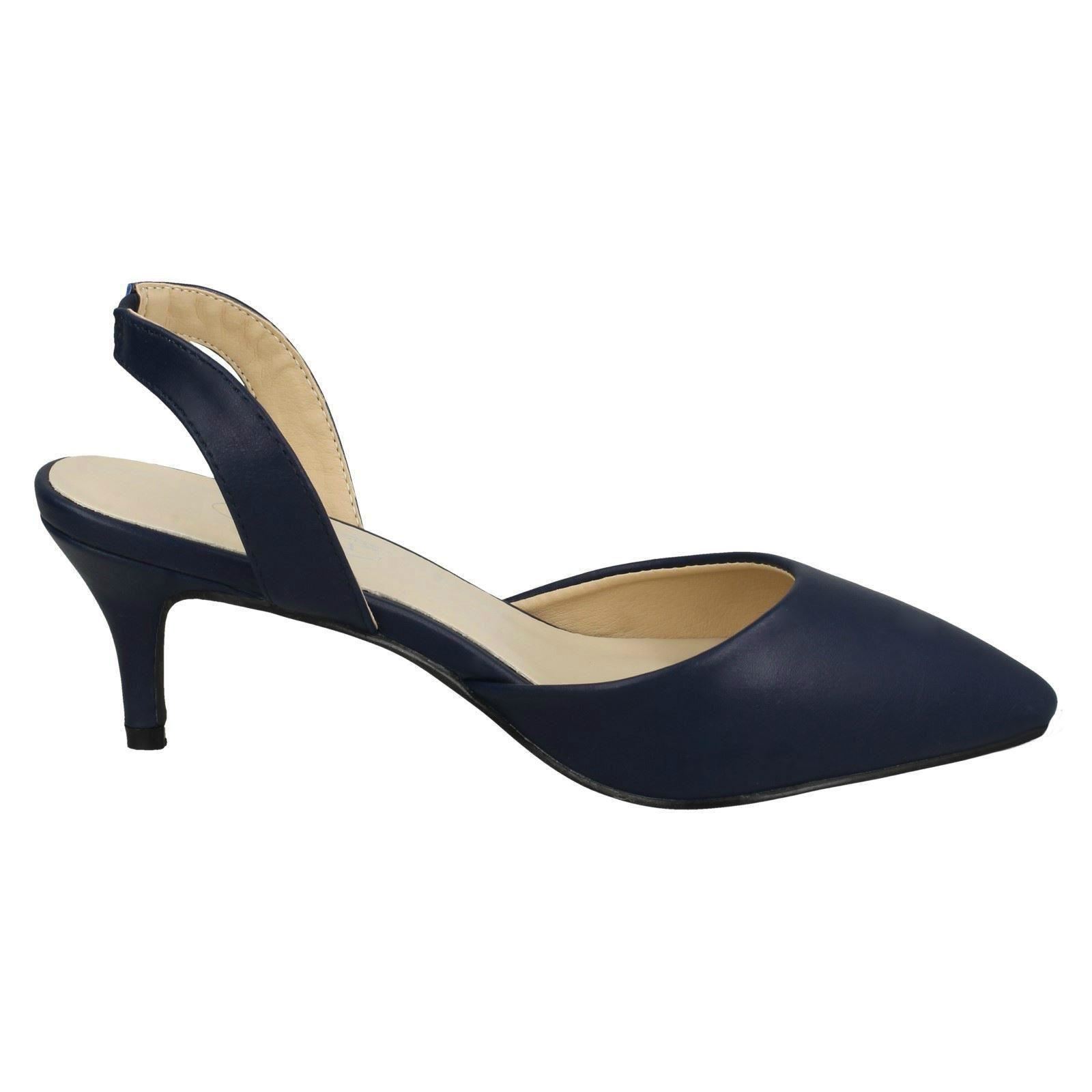 Ladies Spot On Slingback Shoes Heels *F9R0057* - Picture 34 of 73