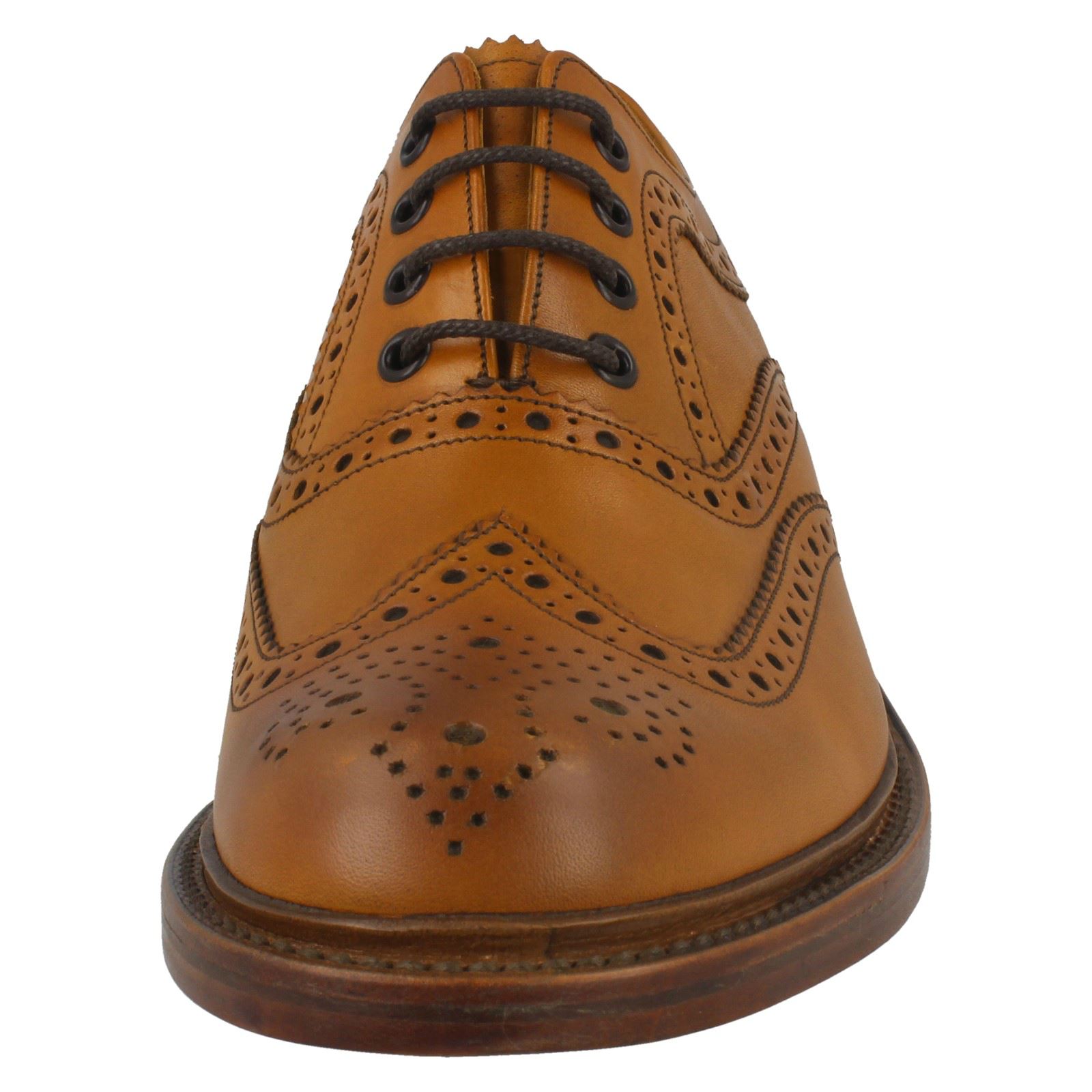 Mens Loake Burnished Leather Brogues 'Ashby' - Picture 9 of 10