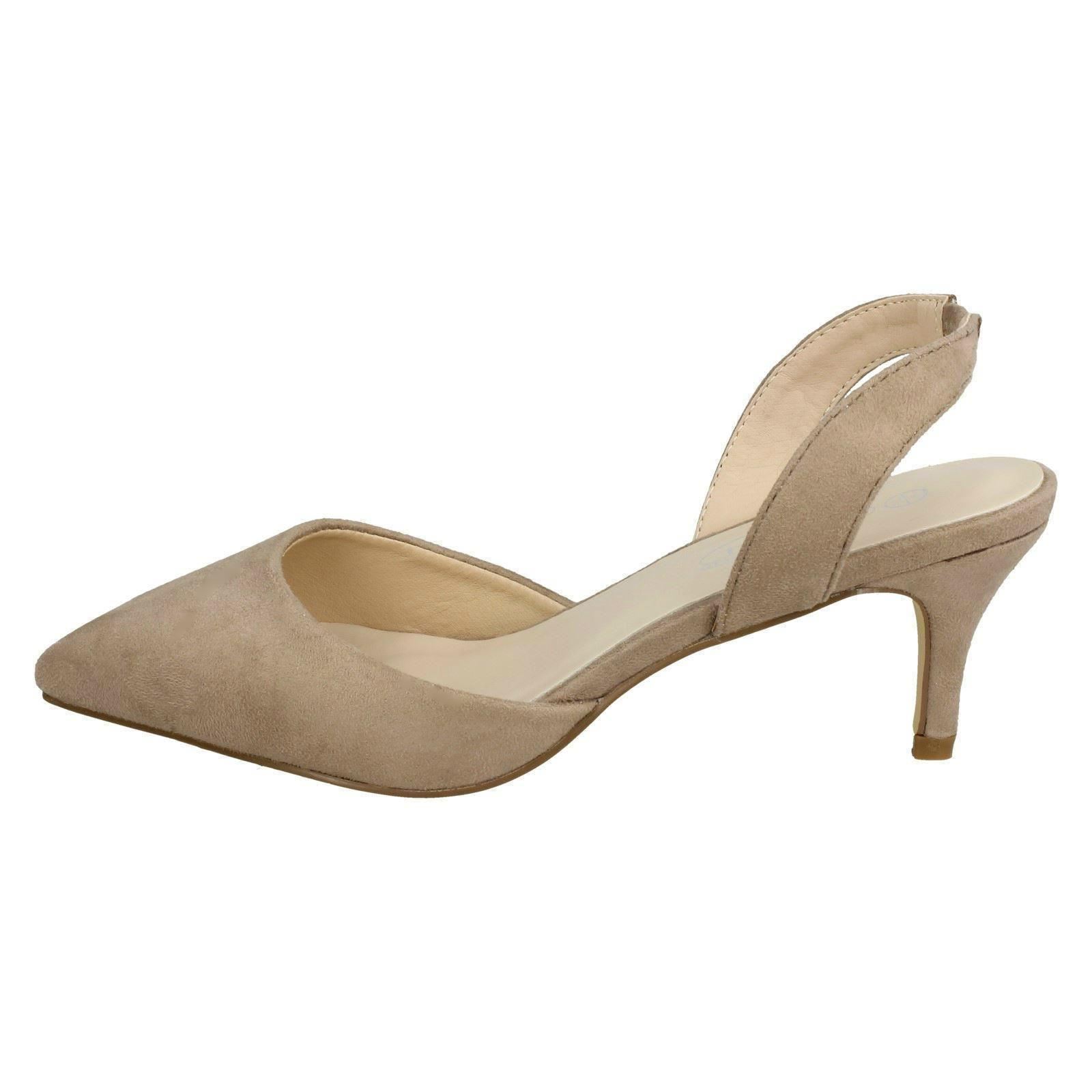 Ladies Spot On Slingback Shoes Heels *F9R0057* - Picture 57 of 73