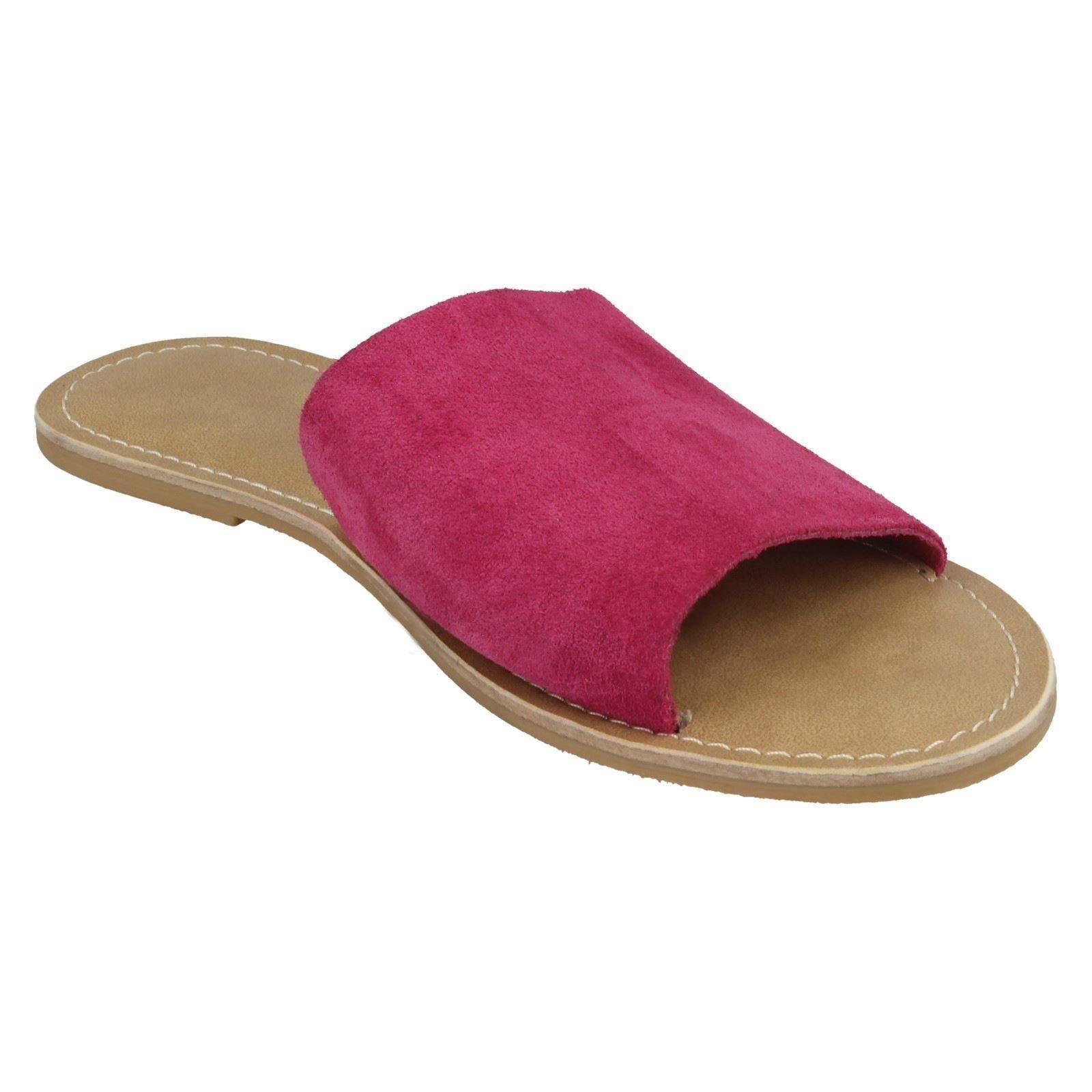 Ladies Leather Collection Suede Mule Sandals - Picture 35 of 55