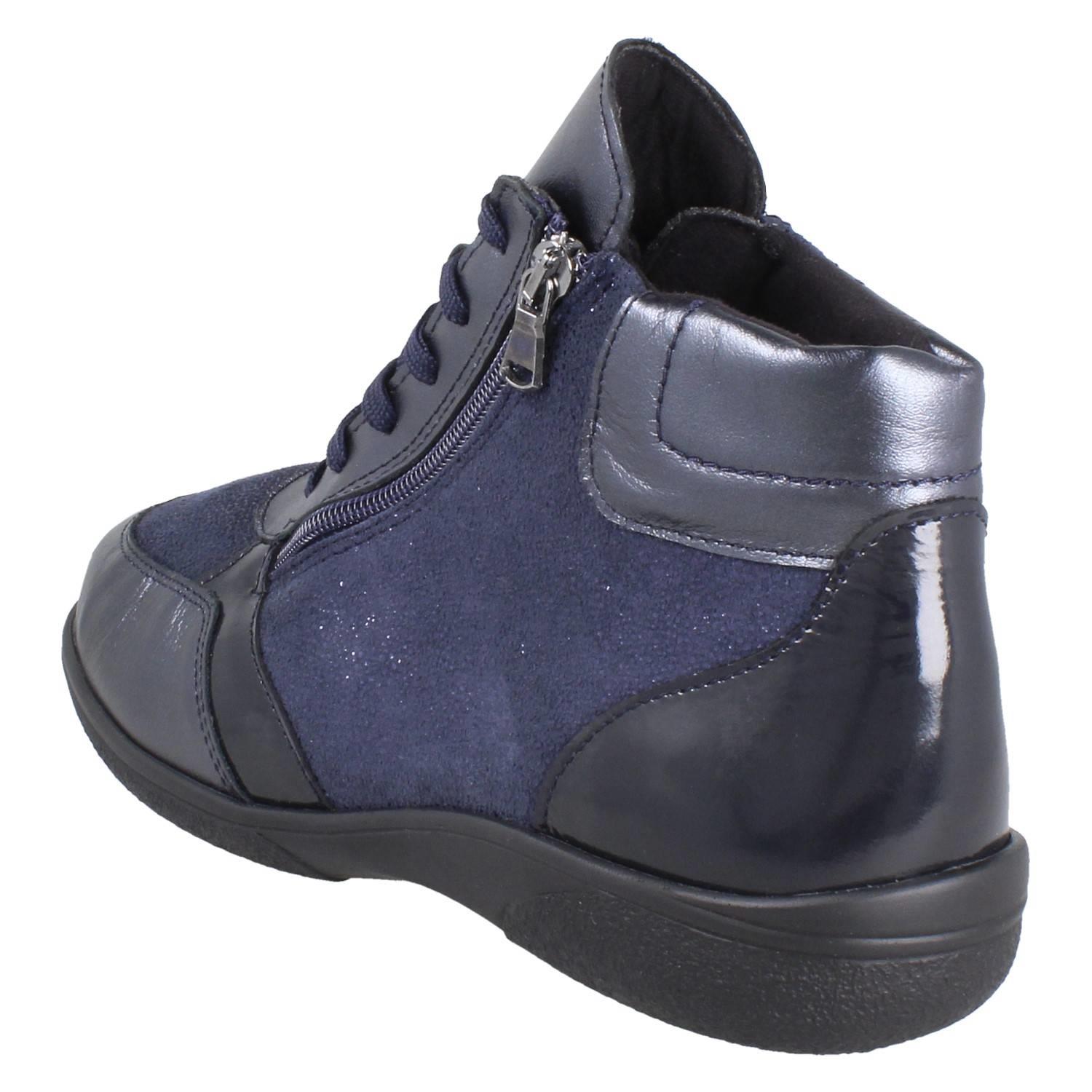 Damen DB Shoes Breite Passform Doppel Zip & Spitze Leder Stiefelette: Nova - Picture 8 of 14