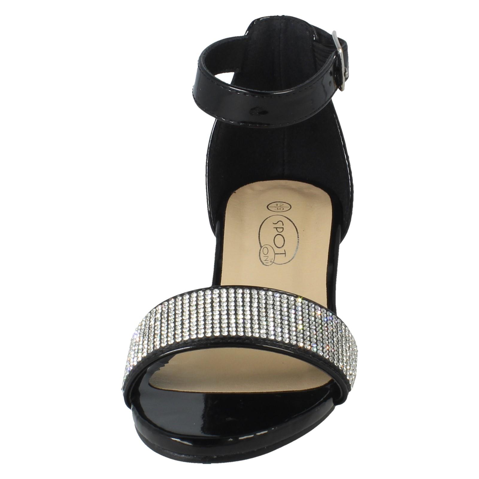 Girls Spot On Formal Heeled Sandals H1R126 - Picture 9 of 19
