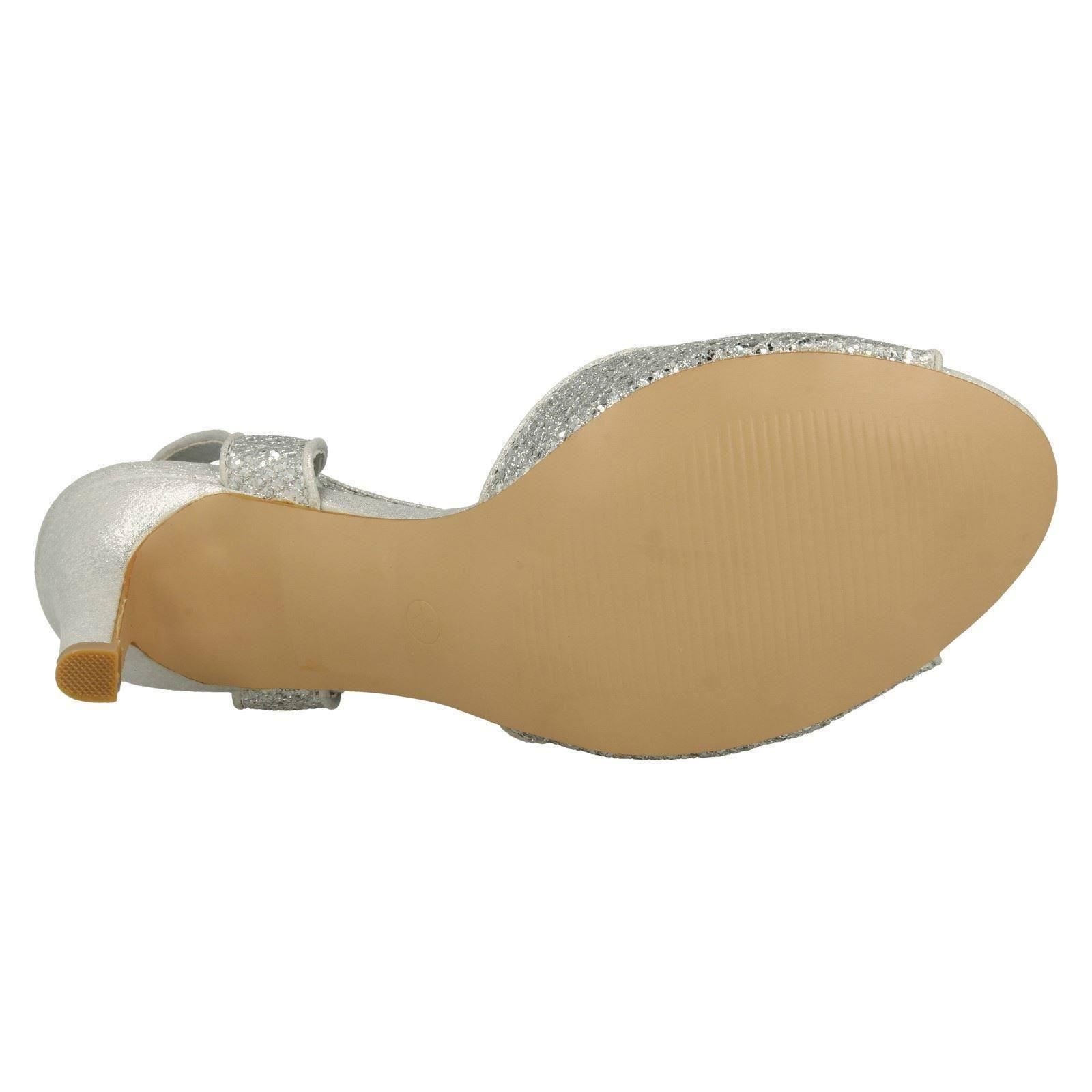 Anne Michelle Ladies Glitter Peep Toe Heels - Picture 28 of 28